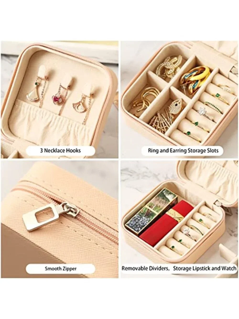Travel Jewelry Case, Mini Portable Jewelry Travel Boxes